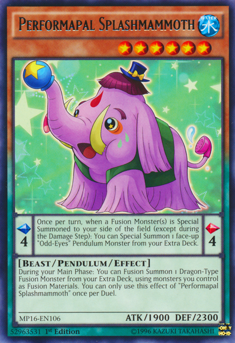 Performapal Splashmammoth [MP16-EN106] Rare | Odin's Place