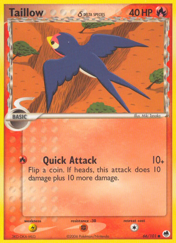 Taillow (66/101) (Delta Species) [EX: Dragon Frontiers] | Odin's Place