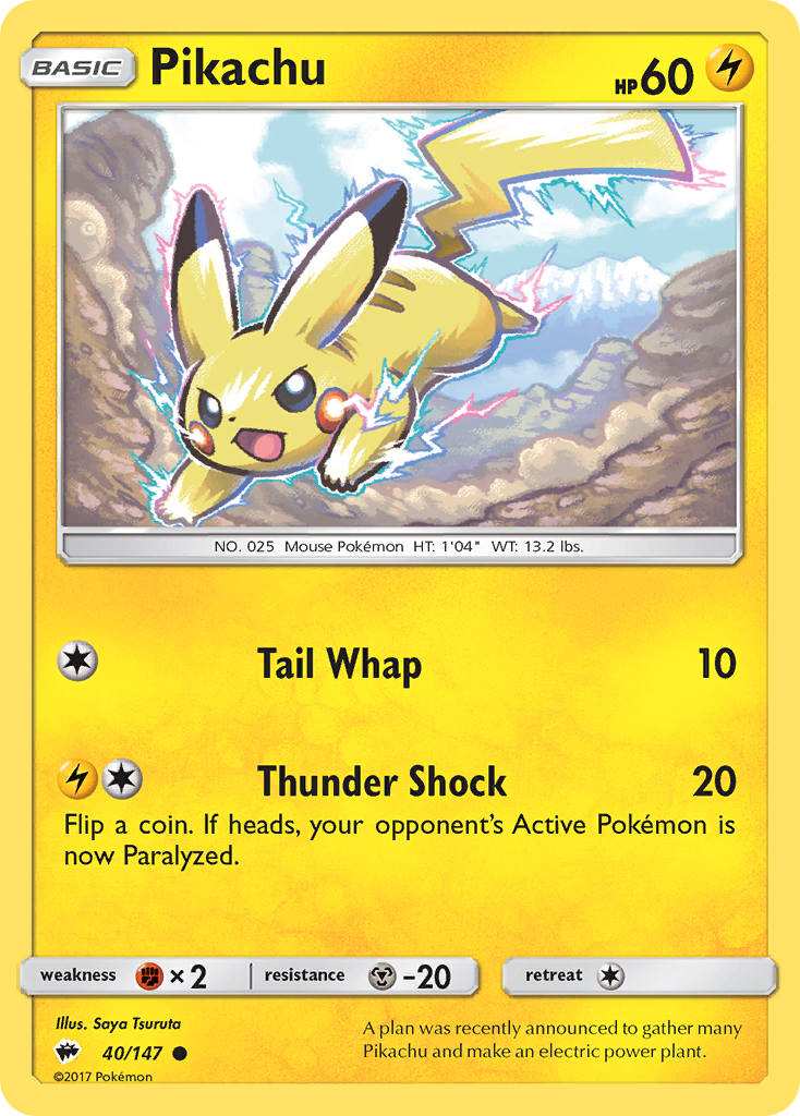 Pikachu (40/147) [Sun & Moon: Burning Shadows] | Odin's Place