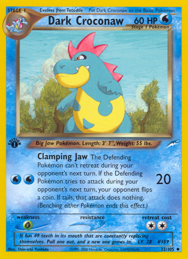 Dark Croconaw (32/105) [Neo Destiny 1st Edition] | Odin's Place