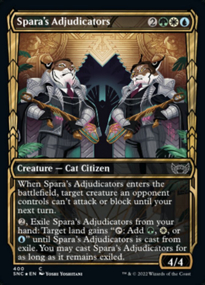 Spara's Adjudicators (Showcase Golden Age Gilded Foil) [Streets of New Capenna] | Odin's Place