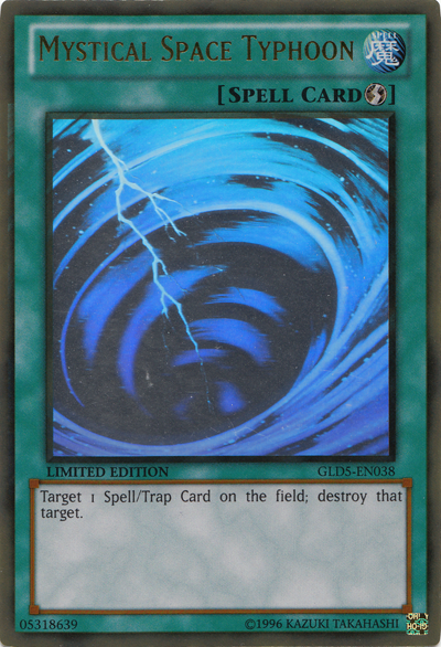 Mystical Space Typhoon [GLD5-EN038] Ghost/Gold Rare | Odin's Place
