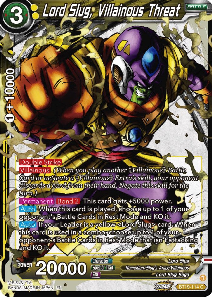 Lord Slug, Villainous Threat (BT19-114) [Fighter's Ambition] | Odin's Place