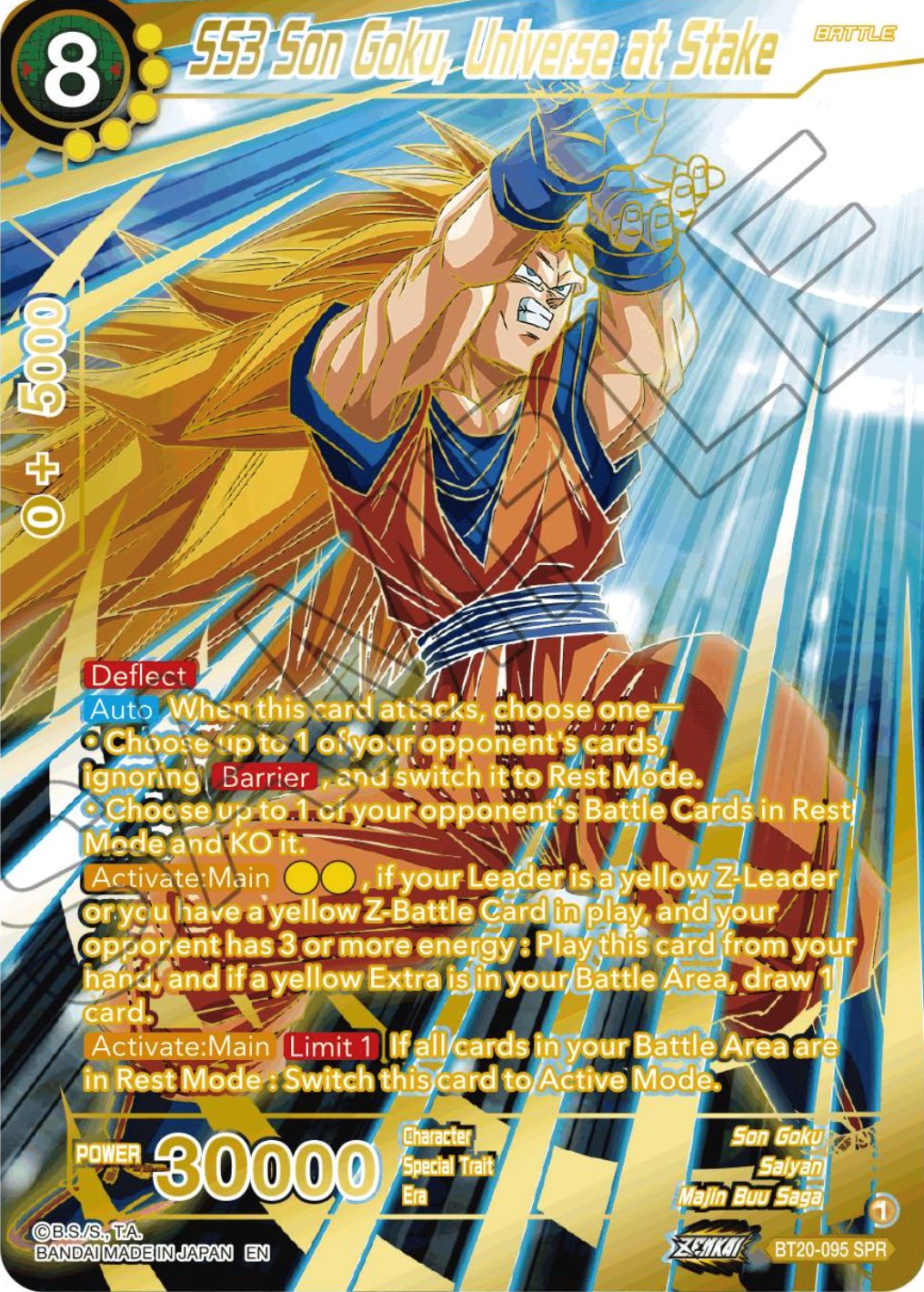 SS3 Son Goku, Universe at Stake (SPR) (BT20-095) [Power Absorbed] | Odin's Place