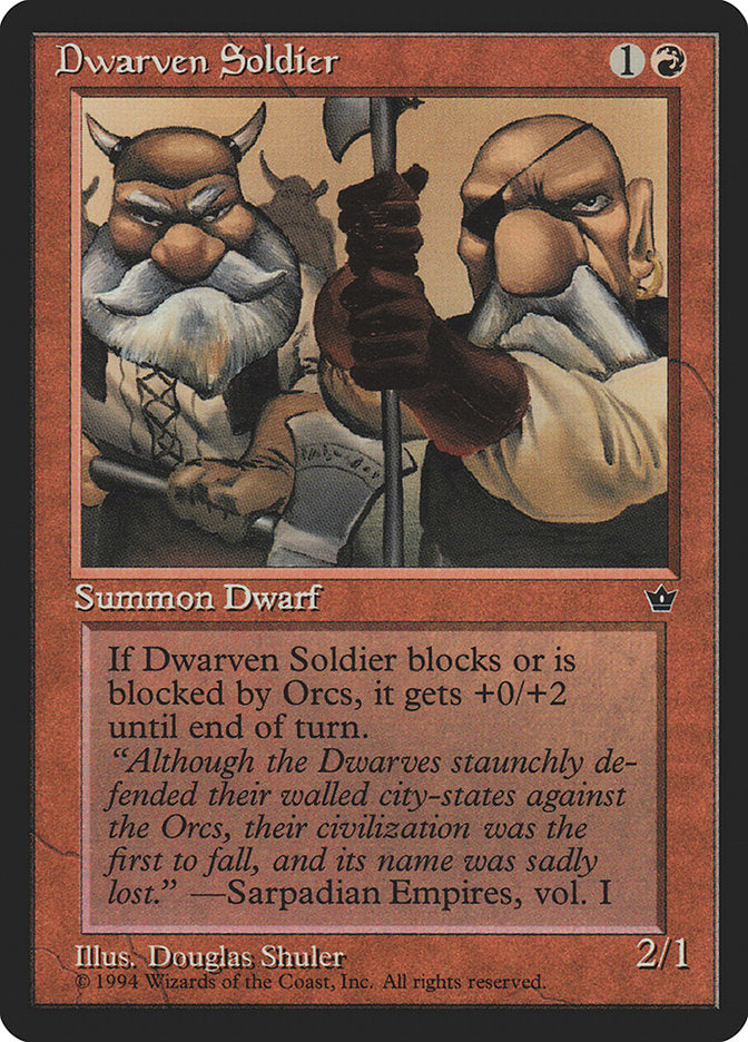Dwarven Soldier (Douglas Shuler) [Fallen Empires] | Odin's Place