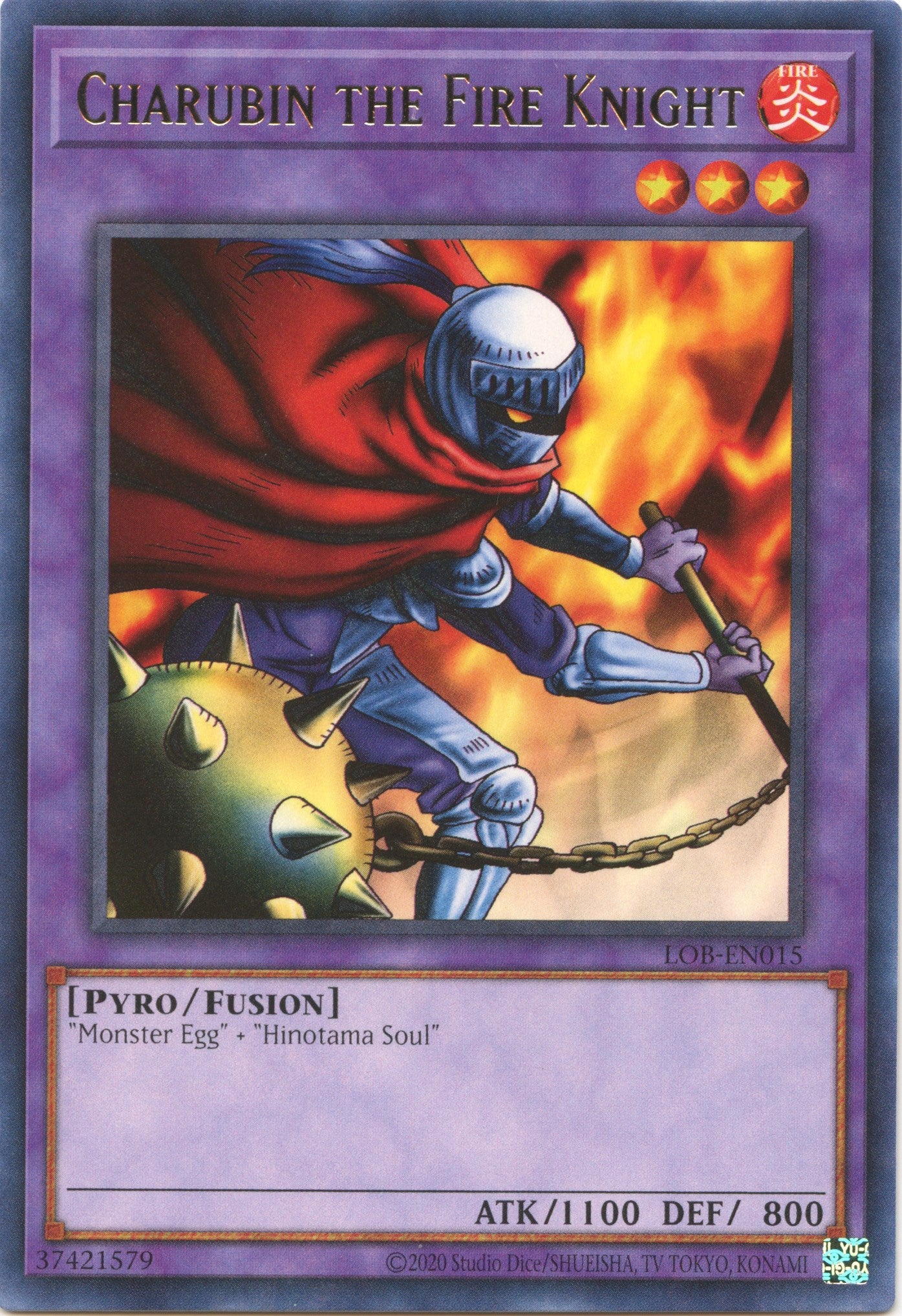Charubin the Fire Knight (25th Anniversary) [LOB-EN015] Rare | Odin's Place