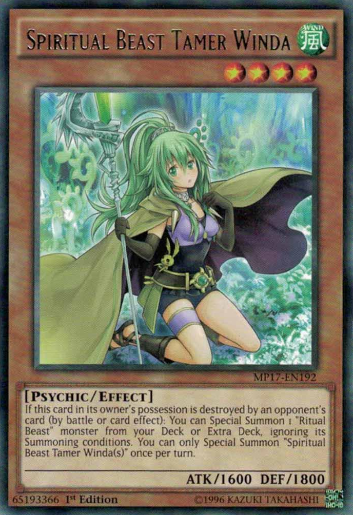 Spiritual Beast Tamer Winda [MP17-EN192] Rare | Odin's Place