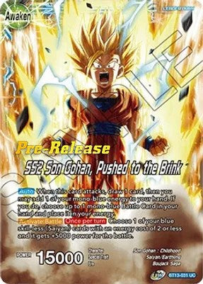Son Gohan // SS2 Son Gohan, Pushed to the Brink (BT13-031) [Supreme Rivalry Prerelease Promos] | Odin's Place