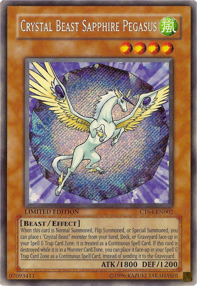 Crystal Beast Sapphire Pegasus [CT04-EN002] Secret Rare | Odin's Place