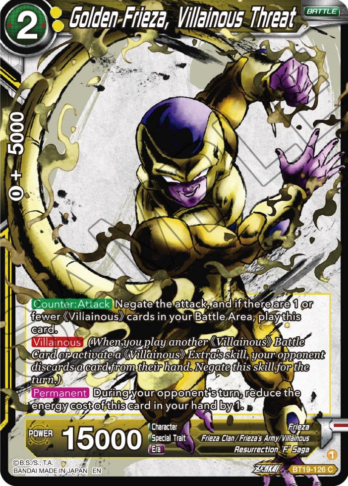 Golden Frieza, Villainous Threat (BT19-126) [Fighter's Ambition] | Odin's Place