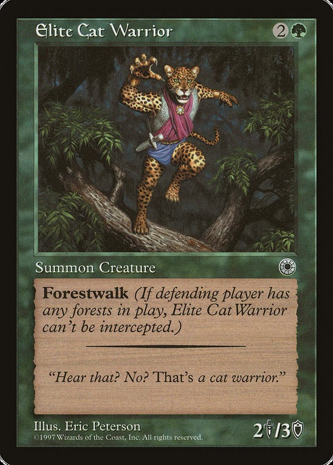 Elite Cat Warrior (163) (With Flavor Text) [Portal] | Odin's Place