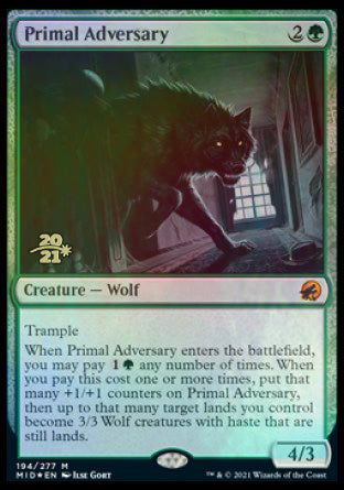 Primal Adversary [Innistrad: Midnight Hunt Prerelease Promos] | Odin's Place