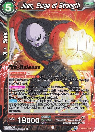 Jiren, Surge of Strength (BT14-015) [Cross Spirits Prerelease Promos] | Odin's Place