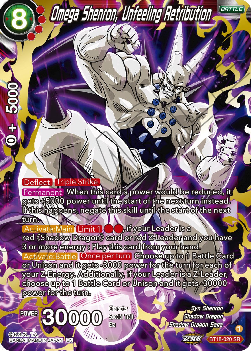Omega Shenron, Unfeeling Retribution (BT18-020) [Dawn of the Z-Legends] | Odin's Place