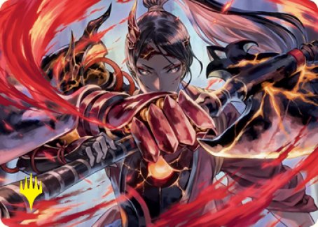Risona, Asari Commander Art Card (Gold-Stamped Signature) [Kamigawa: Neon Dynasty Art Series] | Odin's Place