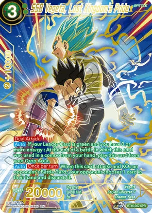 SSB Vegeta, Lost Kingdom's Pride (SPR) (BT16-052) [Realm of the Gods] | Odin's Place