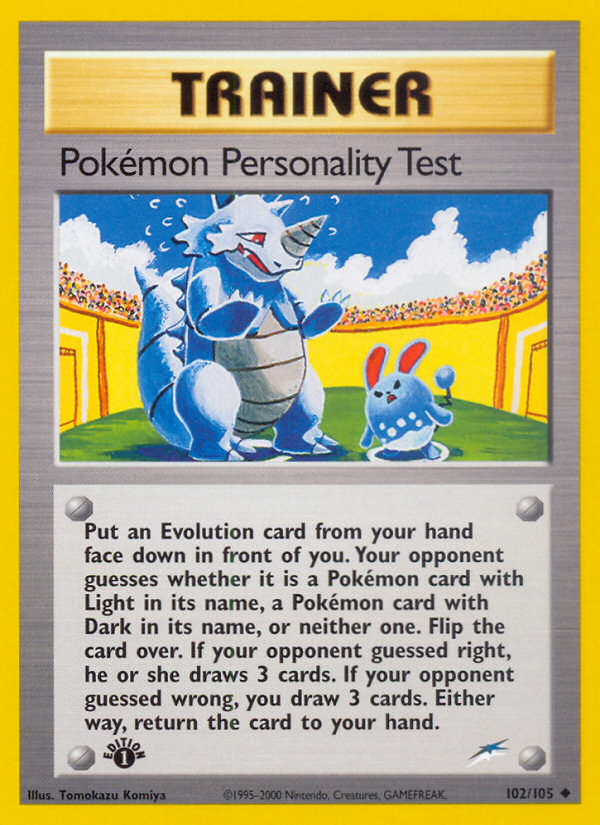 Pokemon Personality Test (102/105) [Neo Destiny 1st Edition] | Odin's Place