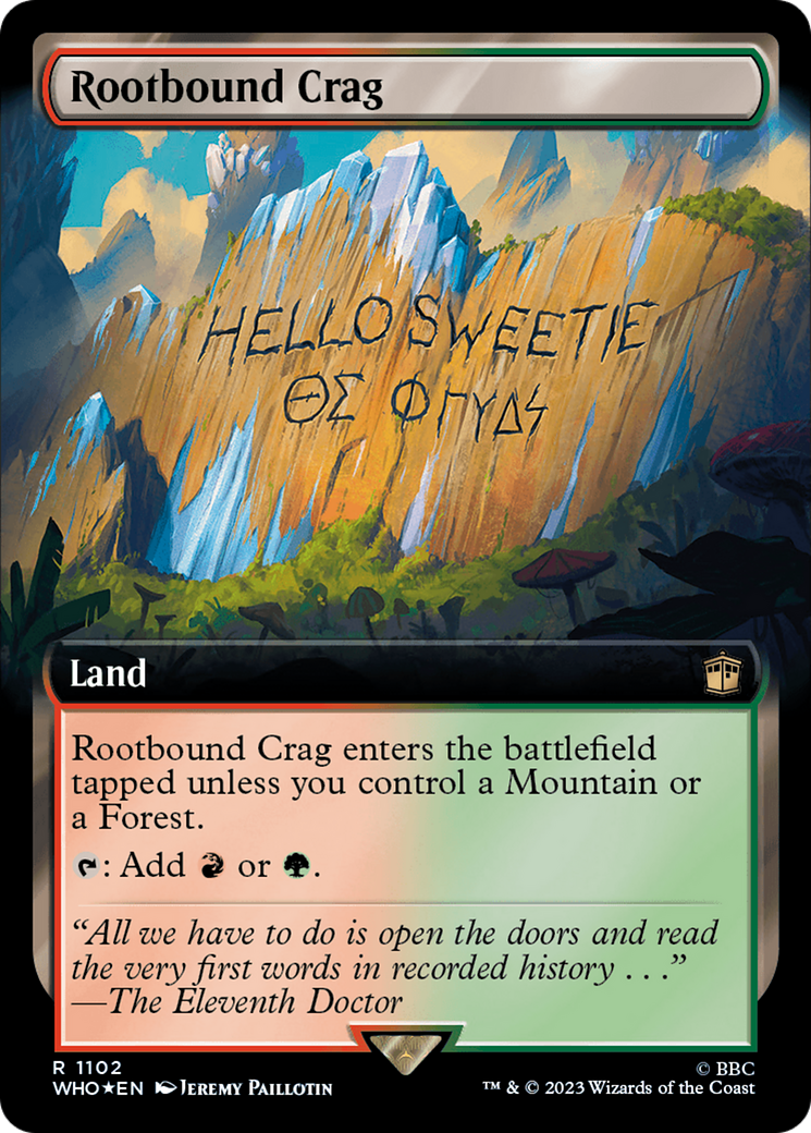 Rootbound Crag (Extended Art) (Surge Foil) [Doctor Who] | Odin's Place