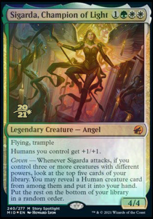 Sigarda, Champion of Light [Innistrad: Midnight Hunt Prerelease Promos] | Odin's Place