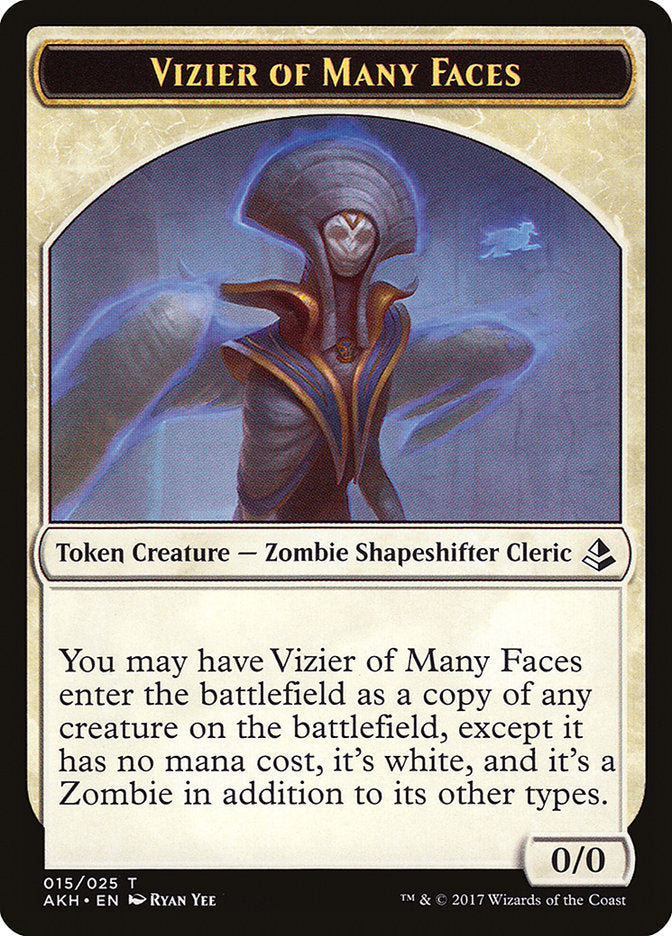 Vizier of Many Faces // Zombie Double-Sided Token [Amonkhet Tokens] | Odin's Place