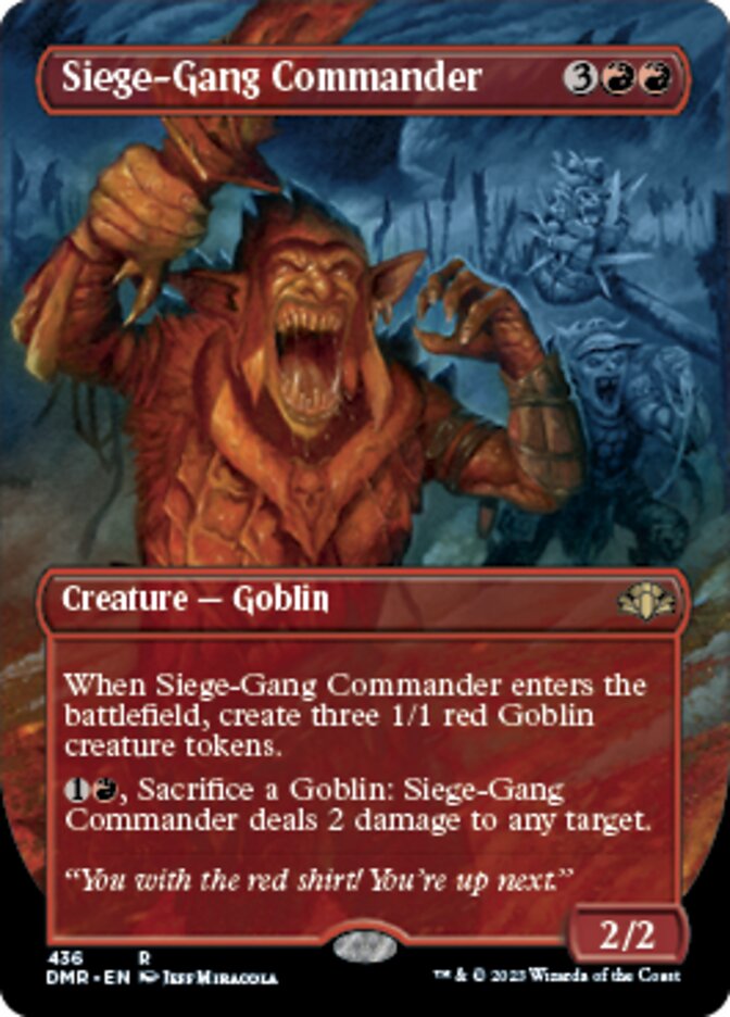 Siege-Gang Commander (Borderless Alternate Art) [Dominaria Remastered] | Odin's Place