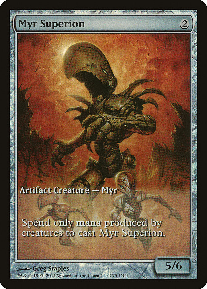 Myr Superion (75) (Game Day) (Extended Art) [New Phyrexia Promos] | Odin's Place