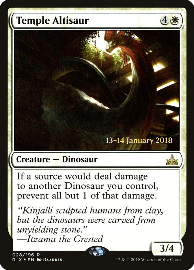 Temple Altisaur (28) [Rivals of Ixalan Prerelease Promos] | Odin's Place
