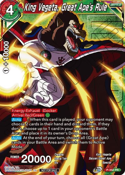King Vegeta, Great Ape's Rule (Winner Stamped) (P-352) [Tournament Promotion Cards] | Odin's Place