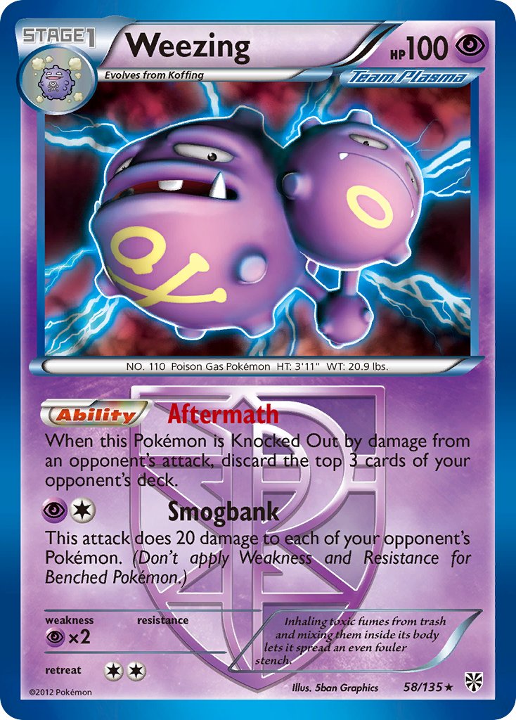 Weezing (58/135) (Theme Deck Exclusive) [Black & White: Plasma Storm] | Odin's Place