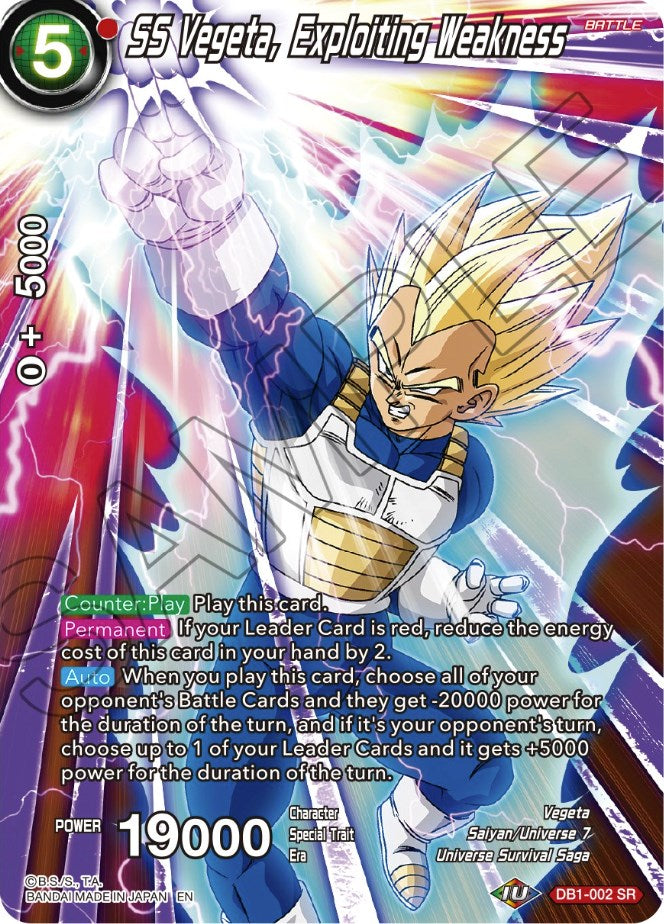 SS Vegeta, Exploiting Weakness (DB1-002) [Theme Selection: History of Vegeta] | Odin's Place