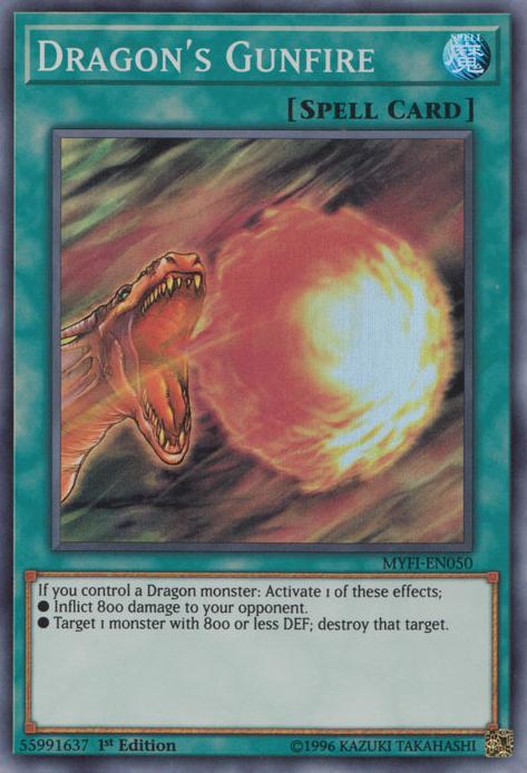 Dragon's Gunfire [MYFI-EN050] Super Rare | Odin's Place