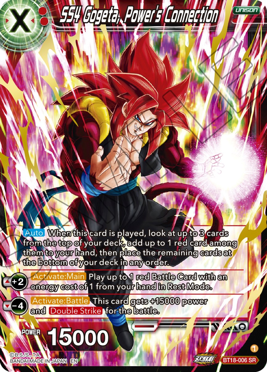 SS4 Gogeta, Power's Connection (BT18-006) [Dawn of the Z-Legends] | Odin's Place