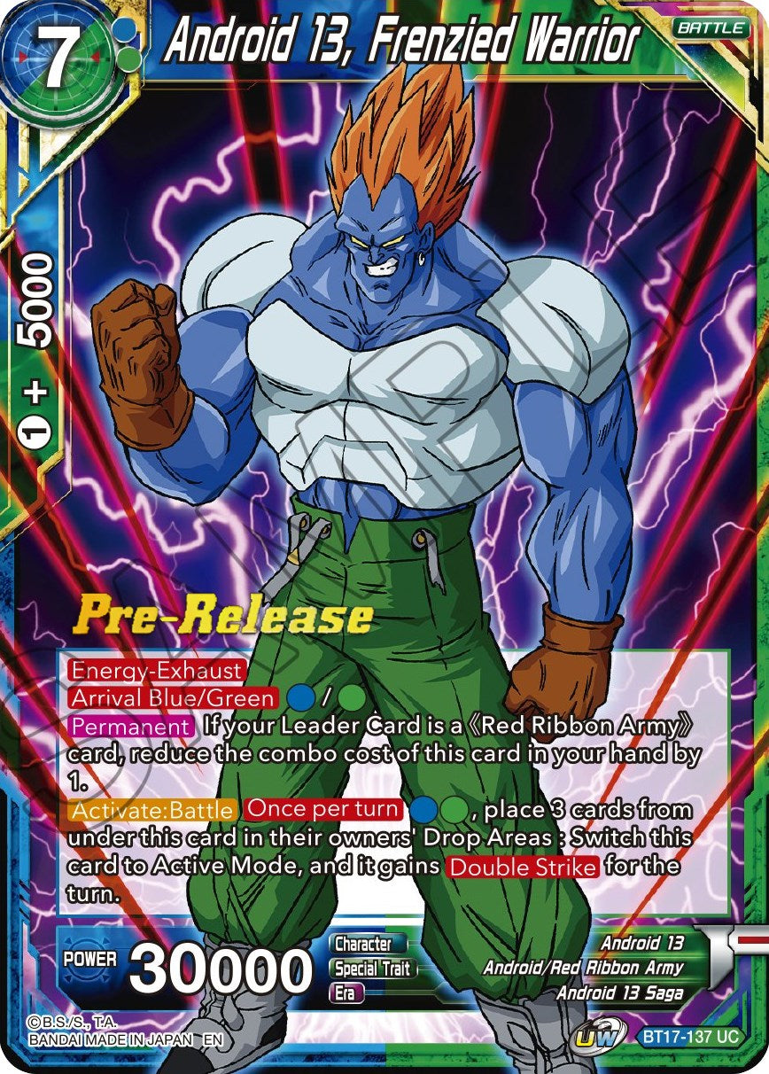 Android 13, Frenzied Warrior (BT17-137) [Ultimate Squad Prerelease Promos] | Odin's Place