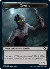 Zombie // Zombie Double-Sided Token (005 MIC/005 MID) [Innistrad: Midnight Hunt Commander Tokens] | Odin's Place