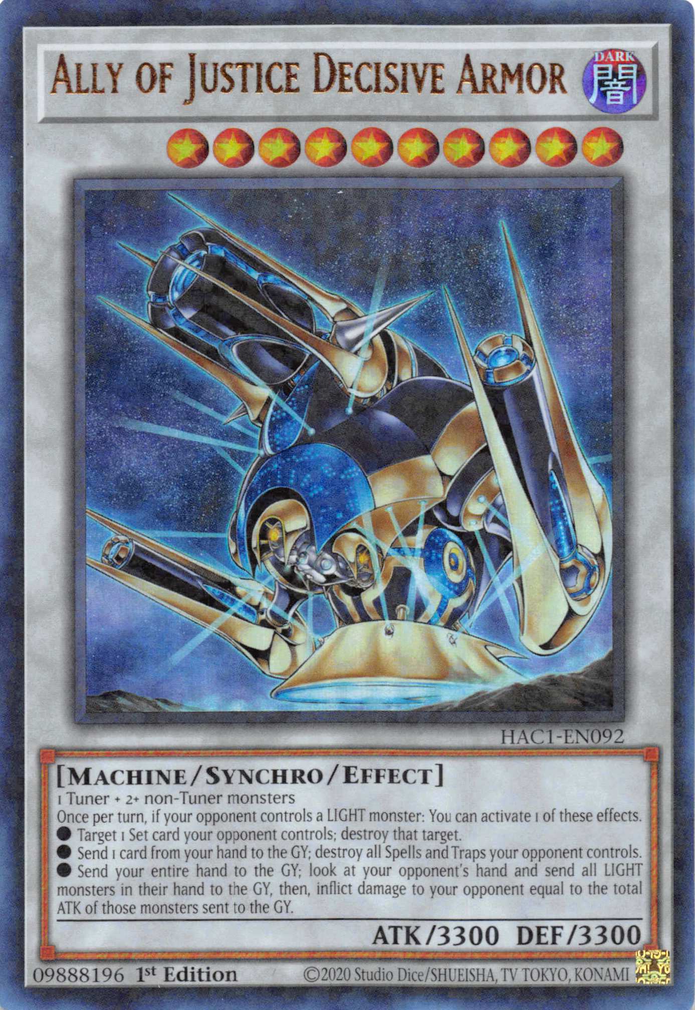 Ally of Justice Decisive Armor (Duel Terminal) [HAC1-EN092] Parallel Rare | Odin's Place