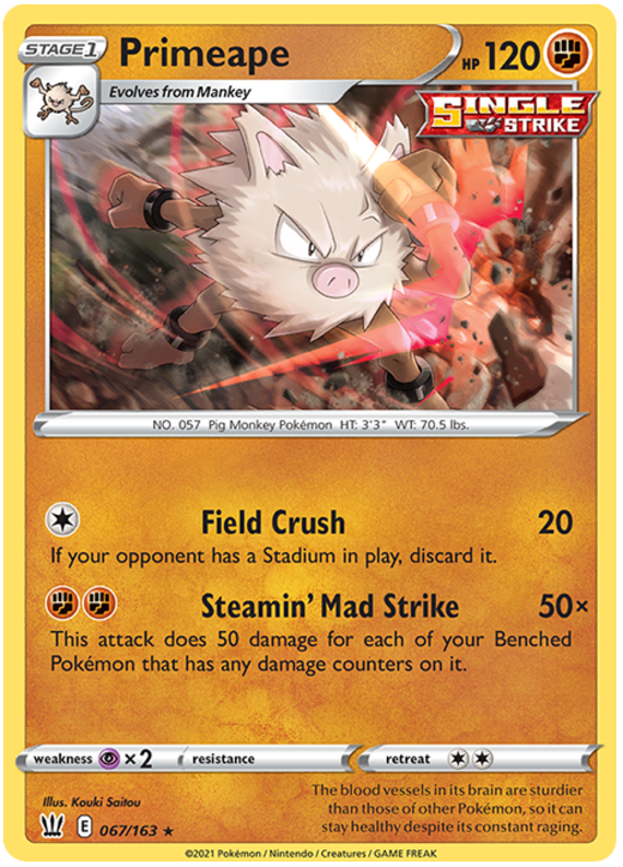 Primeape (067/163) [Sword & Shield: Battle Styles] | Odin's Place