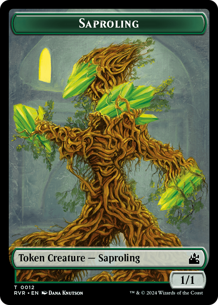 Saproling // Zombie Double-Sided Token [Ravnica Remastered Tokens] | Odin's Place