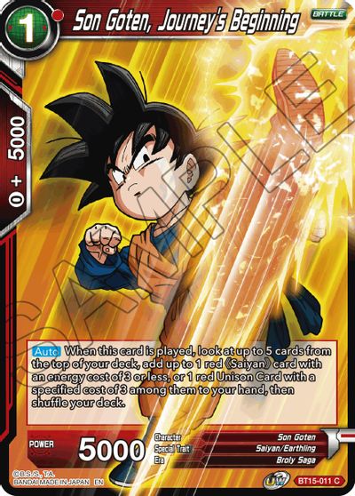 Son Goten, Journey's Beginning (BT15-011) [Saiyan Showdown] | Odin's Place