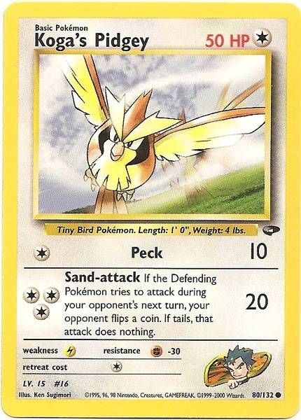 Koga's Pidgey (80/132) [Gym Challenge Unlimited] | Odin's Place