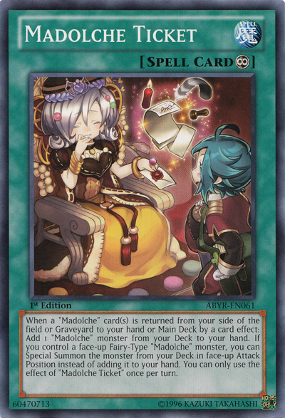 Madolche Ticket [ABYR-EN061] Common | Odin's Place