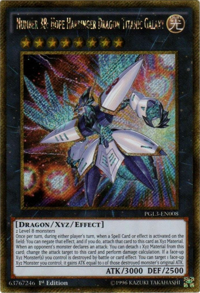 Number 38: Hope Harbinger Dragon Titanic Galaxy [PGL3-EN008] Gold Secret Rare | Odin's Place