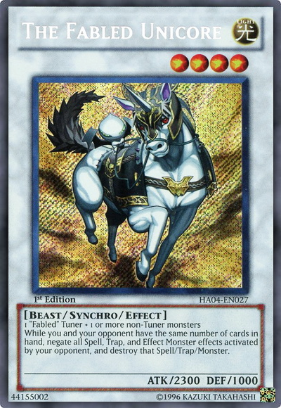 The Fabled Unicore [HA04-EN027] Secret Rare | Odin's Place