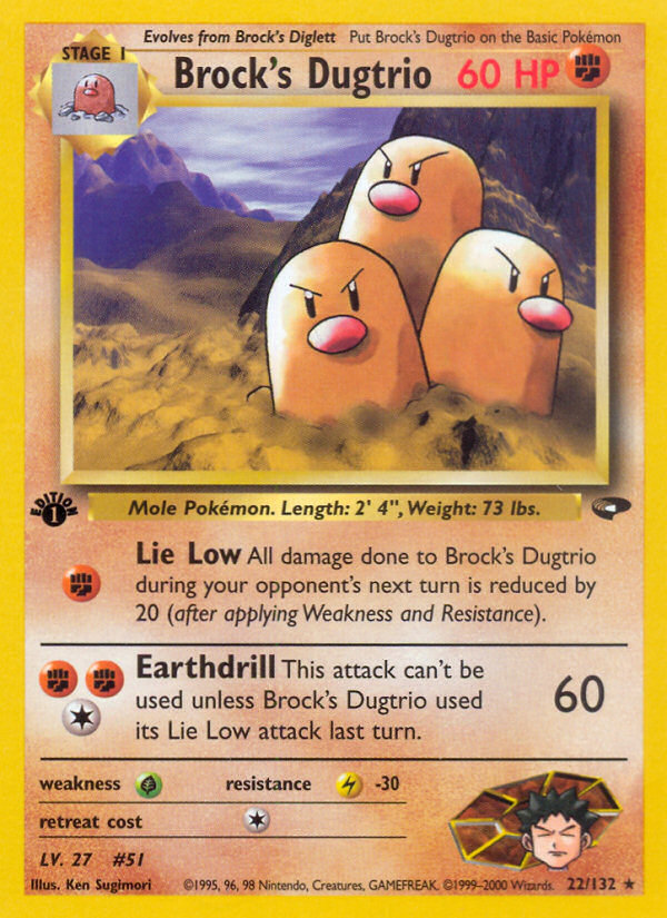 Brock's Dugtrio (22/132) [Gym Challenge 1st Edition] | Odin's Place