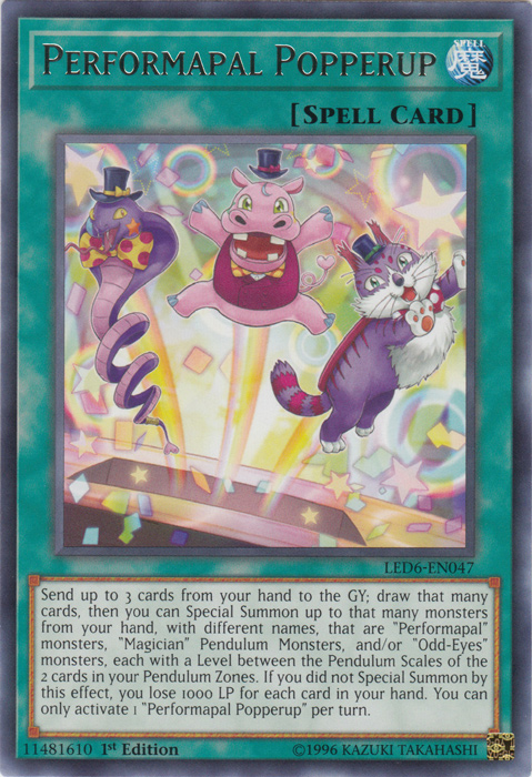 Performapal Popperup [LED6-EN047] Rare | Odin's Place