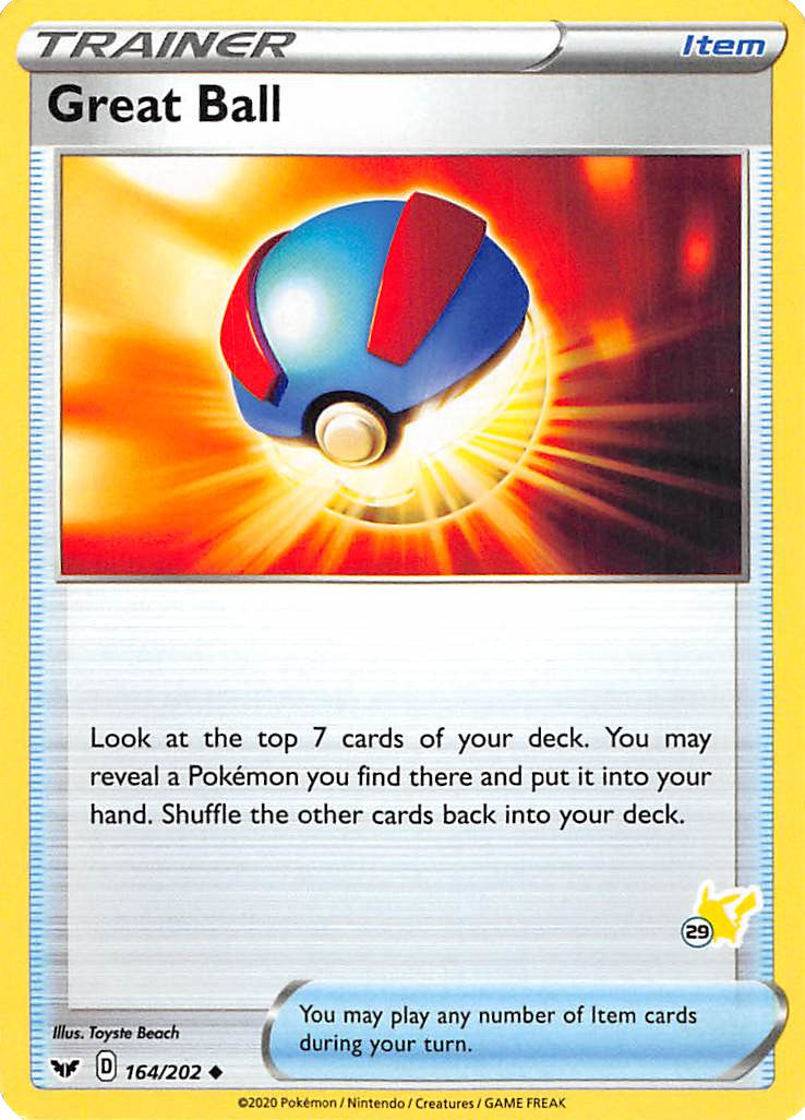 Great Ball (164/202) (Pikachu Stamp #29) [Battle Academy 2022] | Odin's Place