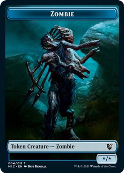 Zombie (005) // Zombie (004) Double-Sided Token [Innistrad: Midnight Hunt Commander Tokens] | Odin's Place