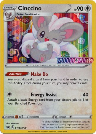 Cinccino (SWSH009) (Prerelease Promo) [Sword & Shield: Black Star Promos] | Odin's Place