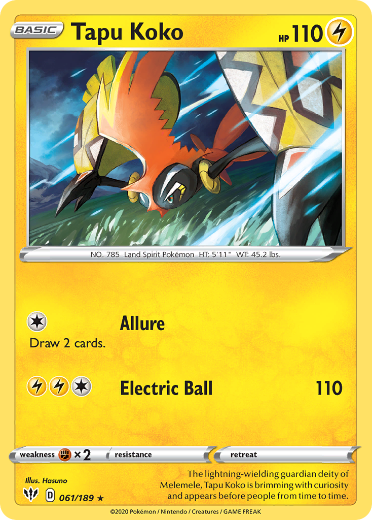 Tapu Koko (061/189) [Sword & Shield: Darkness Ablaze] | Odin's Place