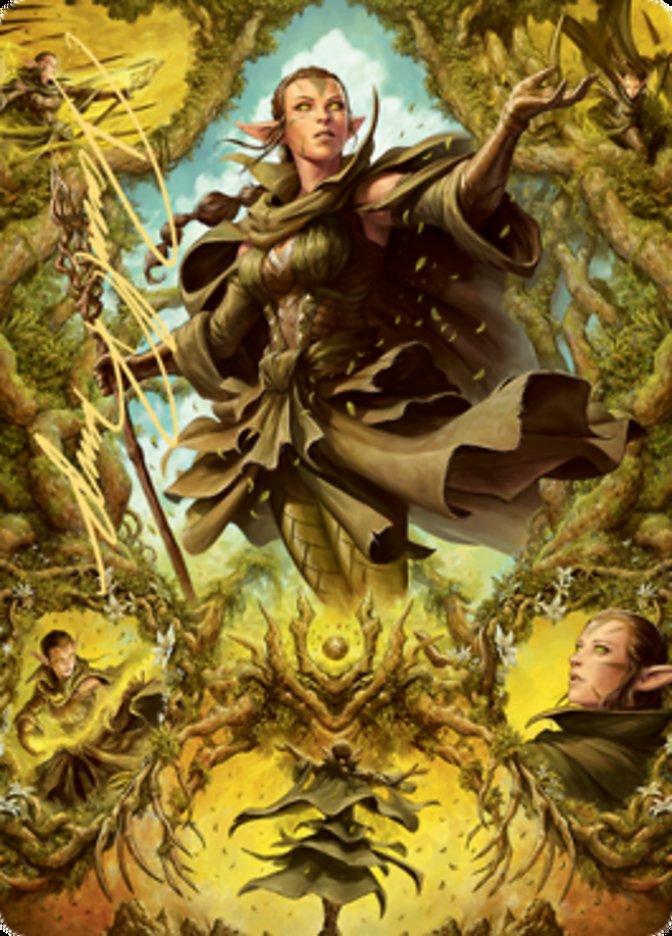 Nissa of Shadowed Boughs 2 Art Card (Gold-Stamped Signature) [Zendikar Rising Art Series] | Odin's Place