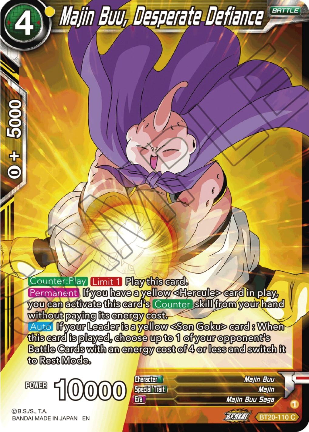 Majin Buu, Desperate Defiance (BT20-110) [Power Absorbed] | Odin's Place